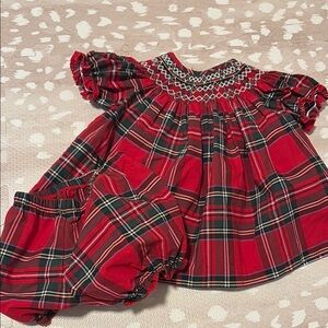 24M Smocked Christmas Tartan Plaid Bloomer